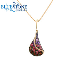 14 Karat Rose Gold Pendant with 25 Amethyst at 1.50 Carats Total Weigh