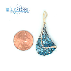 14 Karat Yellow Gold Pendant with Topaz and Diamonds