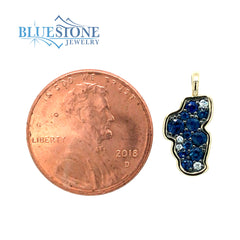 Small 14KYG Lake Tahoe Pendant w/ Sapphires & Diamonds