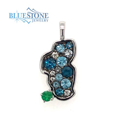 Small 14KWG Lake Tahoe Pendant w/ Assorted Topaz