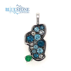 Small 14KWG Lake Tahoe Pendant w/ Assorted Topaz