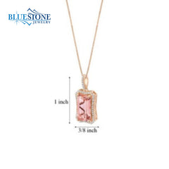 14 Karat Rose Gold Plated Sterling Silver Pendant with One 8mm x 15mm