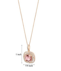 14 Karat Rose Gold Plated Sterling Silver Pendant with One 9mm x 9mm 4
