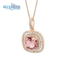 14 Karat Rose Gold Plated Sterling Silver Pendant with One 9mm x 9mm 4