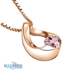 14 Karat Rose Gold Plated Sterling Silver Pendant with One 6mm 1.00 Ca