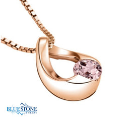 14 Karat Rose Gold Plated Sterling Silver Pendant with One 6mm 1.00 Ca