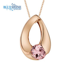 14 Karat Rose Gold Plated Sterling Silver Pendant with One 6mm 1.00 Ca