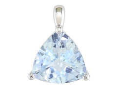 14 Karat White Gold 8.7mm Trillion Cut Aquamarine Simple Pendant.
1.5