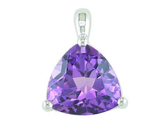 14 Karat White Gold 8.7mm Trillion Cut Amethyst Simple Pendant.
1.53