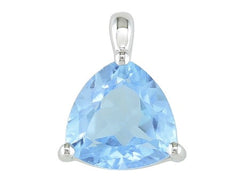14 Karat White Gold Blue Topaz Pendant