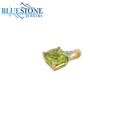 14 Karat Yellow Gold Pendant with One 1.60 Carat 7mm x 7mm Cushion Cut