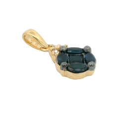 14KYG Sapphire Pendant with Diamonds