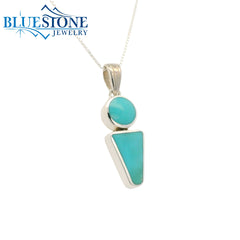 Sterling Silver Pendant w/ Turquoise - 18"
