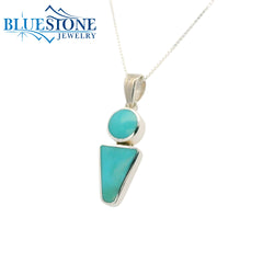 Sterling Silver Pendant w/ Turquoise - 18"
