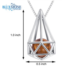 Silver Baltic Amber Pendant with Chain