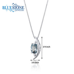Sterling Silver Aquamarine Pendant with 16" Chain