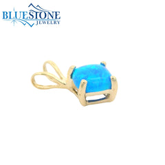 14kt Yellow Gold Pendant with Lab Opal