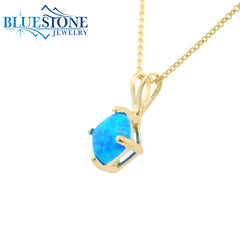 14kt Yellow Gold Pendant with Lab Opal