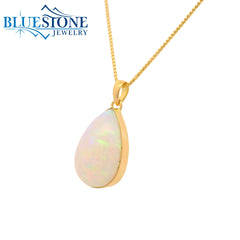 Large 18KYG Pendant w/ Pear Cut Ethiopian Opal
