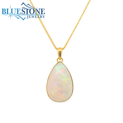Large 18KYG Pendant w/ Pear Cut Ethiopian Opal