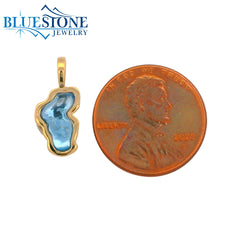 Small 14kt Yellow Gold Topaz Lake Tahoe Pendant