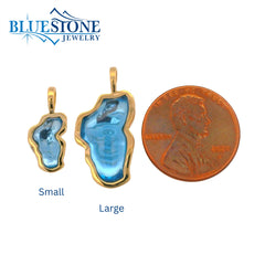 Small 14kt Yellow Gold Topaz Lake Tahoe Pendant