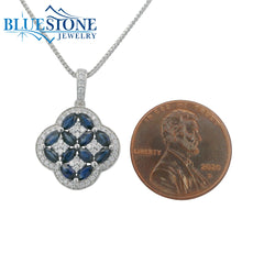 14kt White Gold Sapphire and Diamond Pendant