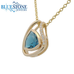 14kt Yellow Gold Topaz and Diamond Pendant