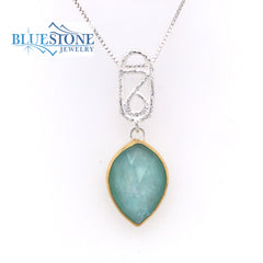 Silver & Gold Necklace with Mother of Pearl