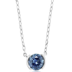 14 Karat White Gold Blue Topaz Necklace