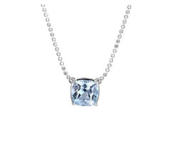 Silver Necklace with a Blue Topaz