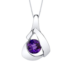 Sterling Silver Amethyst Pendant- 18 Inches