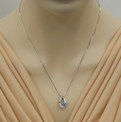 Sterling Silver Topaz Pendant with 16 Inch Chain