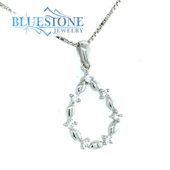 Sterling Silver CZ Necklace with 16" Chain