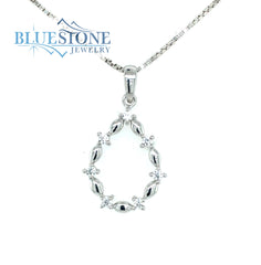 Sterling Silver CZ Necklace with 16" Chain