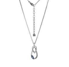 Silver Necklace with London Blue Topaz, CZs and Ruby