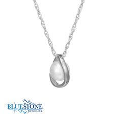 Silver Pearl Necklace- 20 inches
