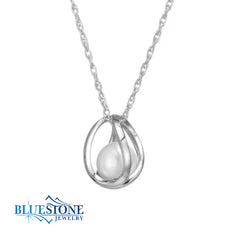 Silver Pearl Necklace- 20 inches