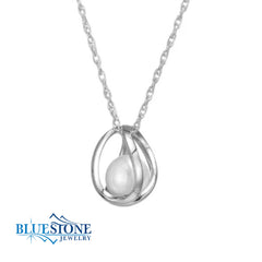 Silver Pearl Necklace- 20 inches
