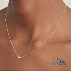 Gold Plated Necklace with Turquoise- 19 Inches
