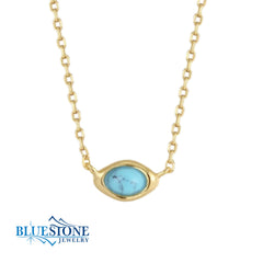 Gold Plated Necklace with Turquoise- 19 Inches
