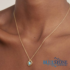 Gold Plated Necklace with Turquoise- 20 Inches