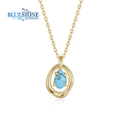 Gold Plated Necklace with Turquoise- 20 Inches
