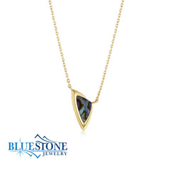14kt Yellow Gold Plated Necklace with Abalone- 20"