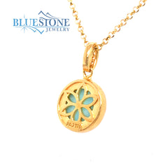 14KYG Plated Necklace w/ Amazonite and CZs - 20 Inches