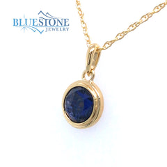 Sterling Silver 14 Karat Yellow Gold Plated Pendant with One 6mm Round