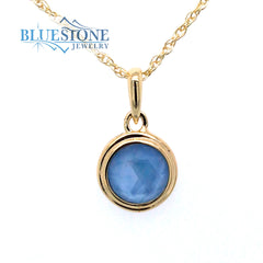 18K Gold Plated Blue Shell Necklace - 18"