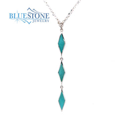 Sterling Silver Turquoise Necklace- 18 Inches