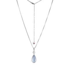 Sterling Silver Necklace w/ Topaz, Mother of Pearl & CZ - 20"