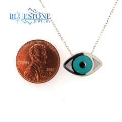Sterling Silver 'Eye of Protection' Necklace- 18 Inches